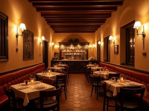 Warm and inviting dining area at Osteria del Sole